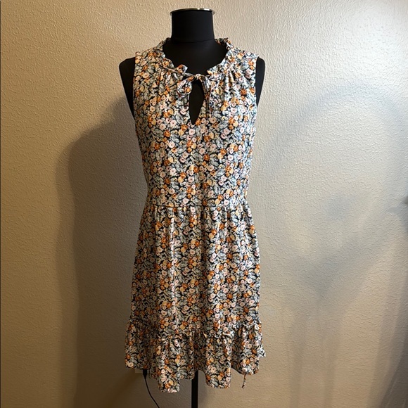 Iz Byer Cream Sleeveless Sundress with Peter Pan Collar - Picture 1 of 5